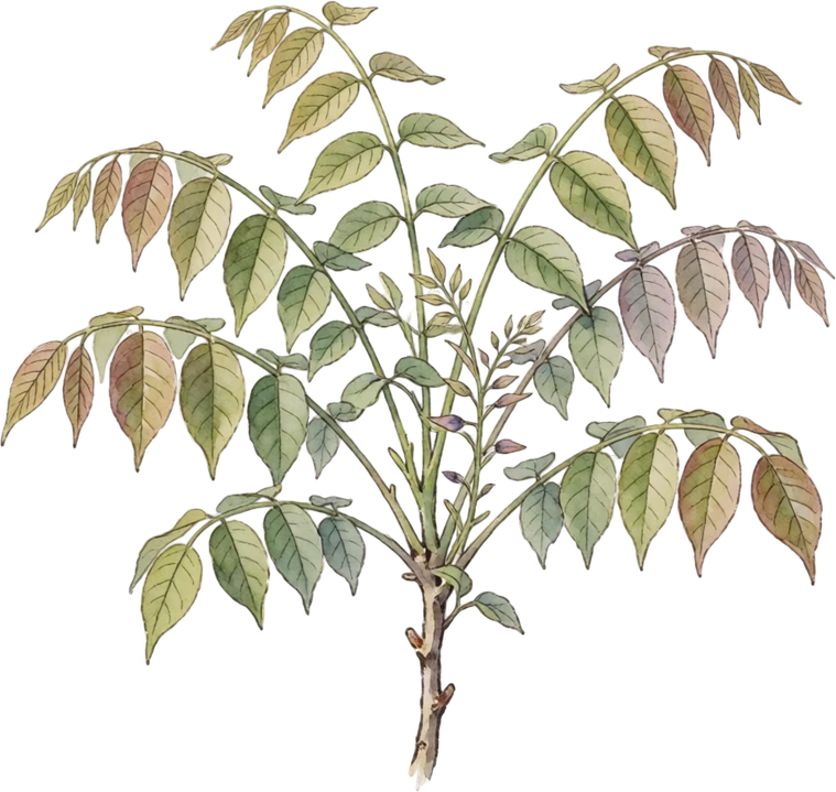 Botanical illustration of Wisteria