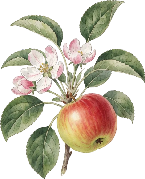 Botanical illustration of Apple