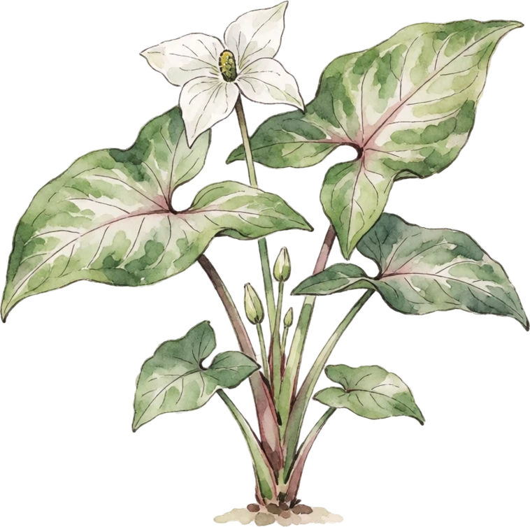 Botanical illustration of Arrowhead Plant