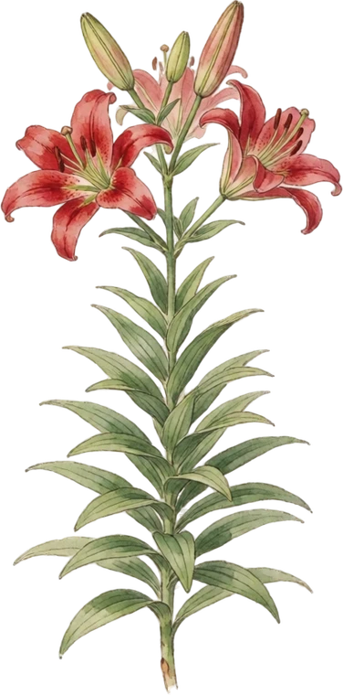 Botanical illustration of Lily