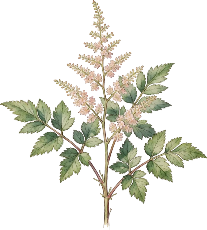 Botanical illustration of Astilbe