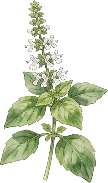 Botanical illustration of Basil