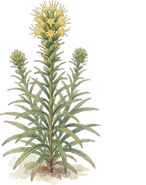 Botanical illustration of Blazing Star (Liatris)