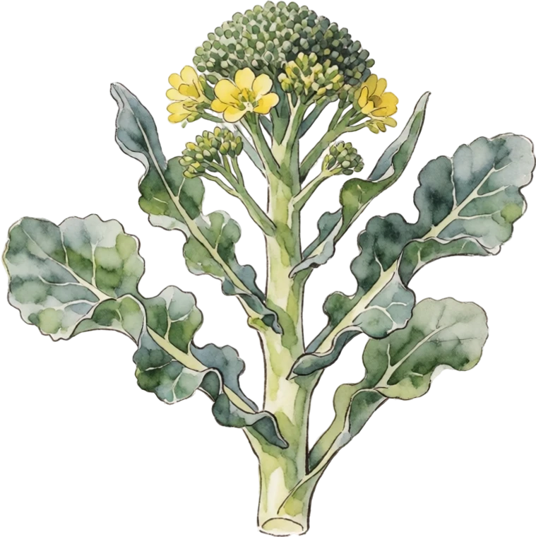 Botanical illustration of Broccoli