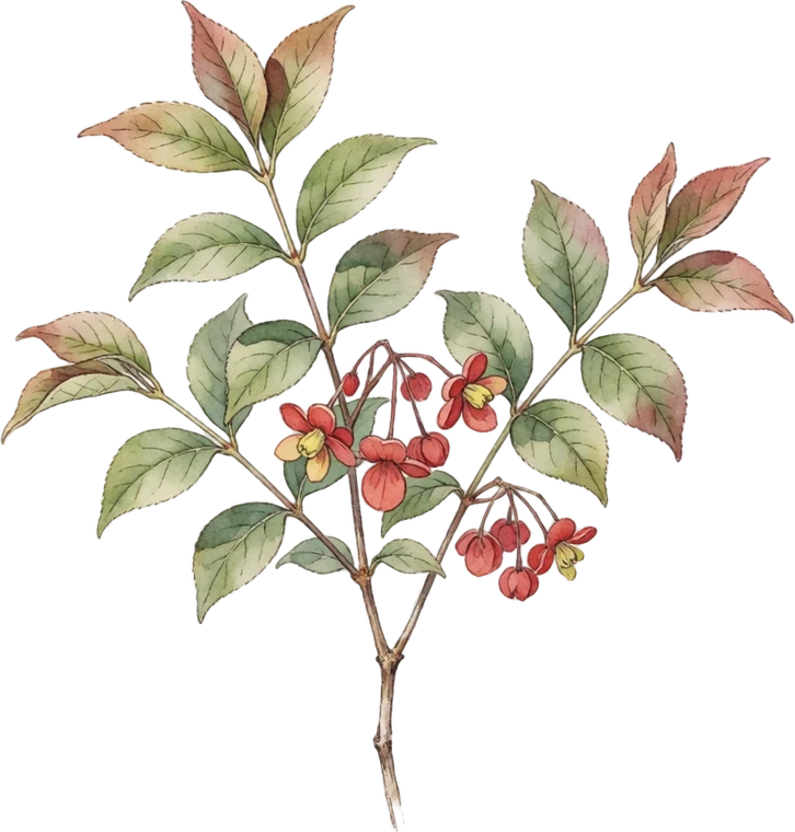 Botanical illustration of Burning Bush