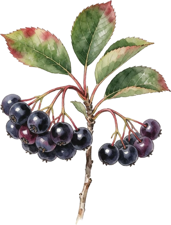 Botanical illustration of Chokeberry