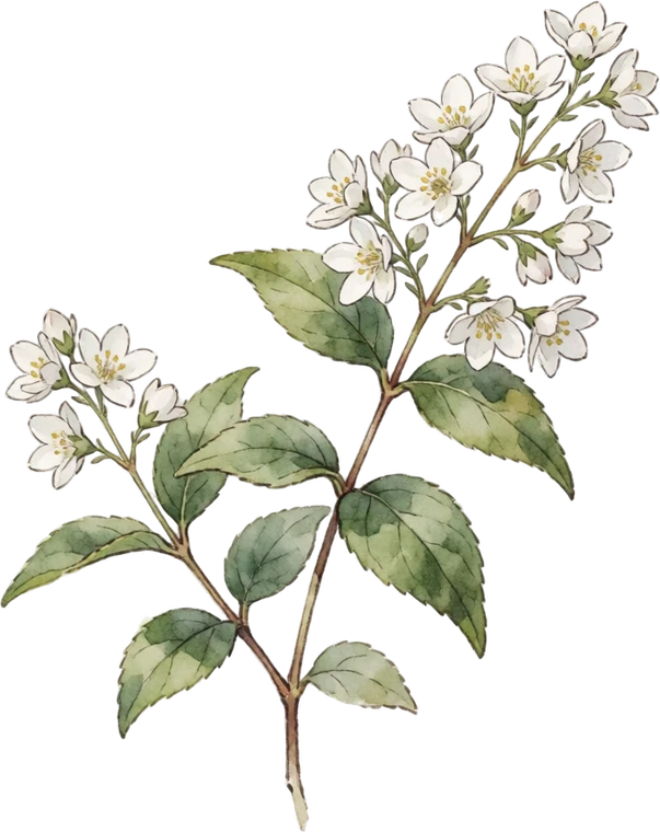 Botanical illustration of Deutzia