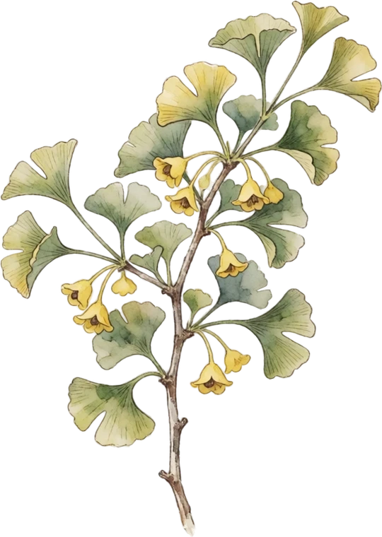 Botanical illustration of Ginkgo