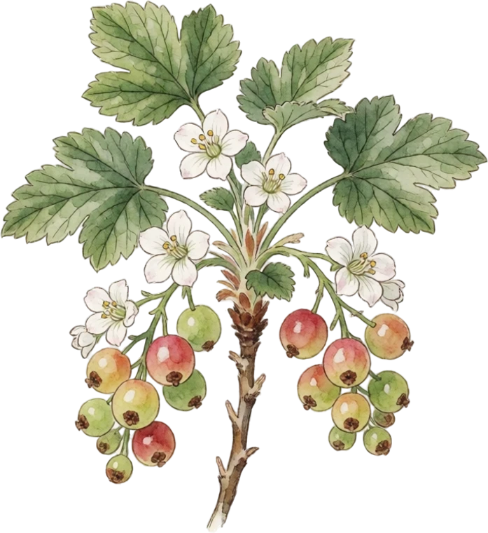 Botanical illustration of Jostaberry