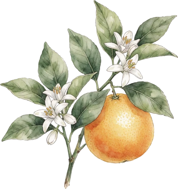Botanical illustration of Grapefruit