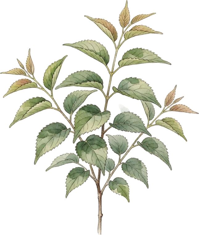 Botanical illustration of Hackberry