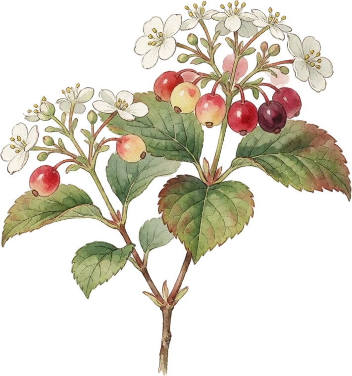 Botanical illustration of Highbush Cranberry