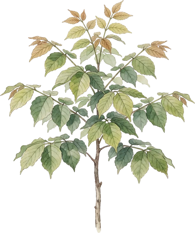 Botanical illustration of Kentucky Coffeetree