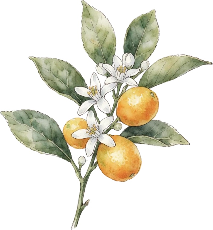 Botanical illustration of Kumquat