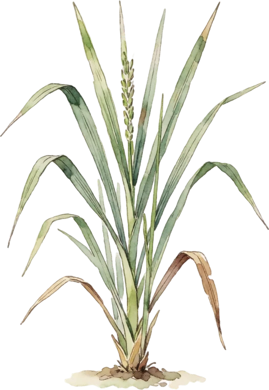 Botanical illustration of Lemongrass