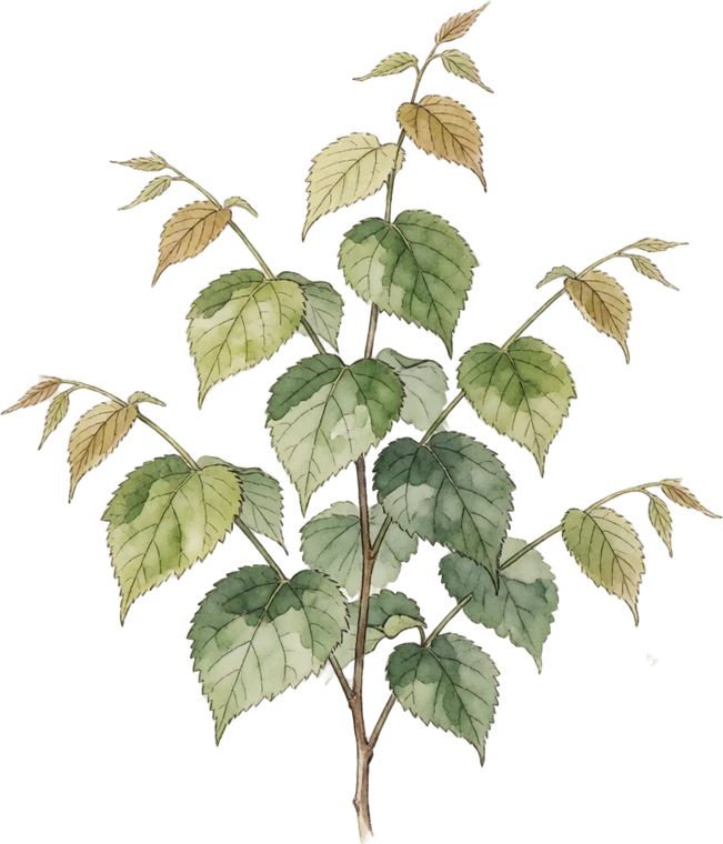 Botanical illustration of American Linden (Basswood)