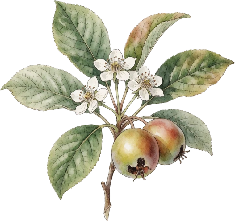 Botanical illustration of Medlar