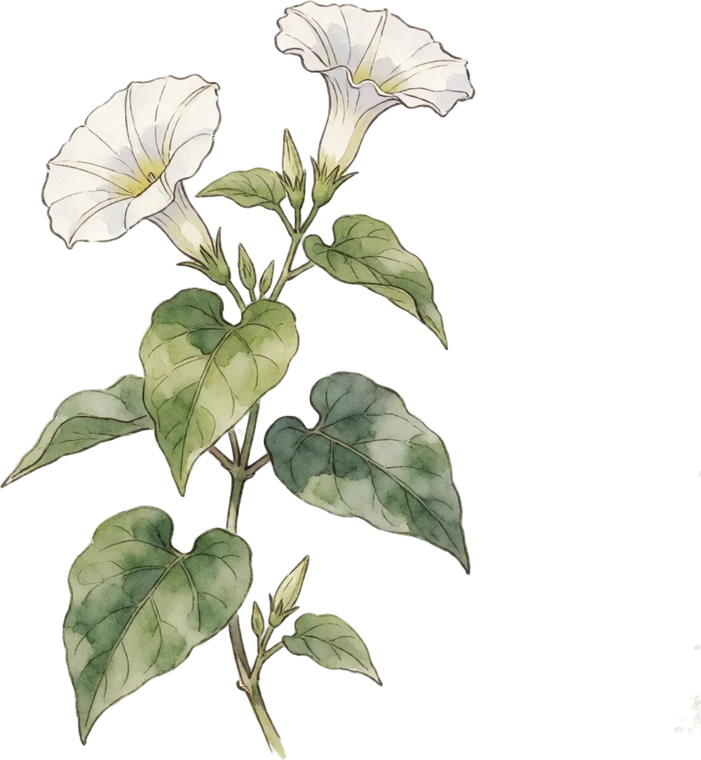 Botanical illustration of Moonflower