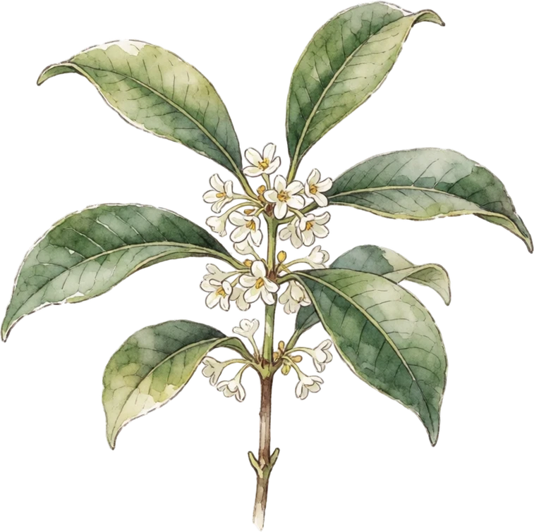 Botanical illustration of Osmanthus