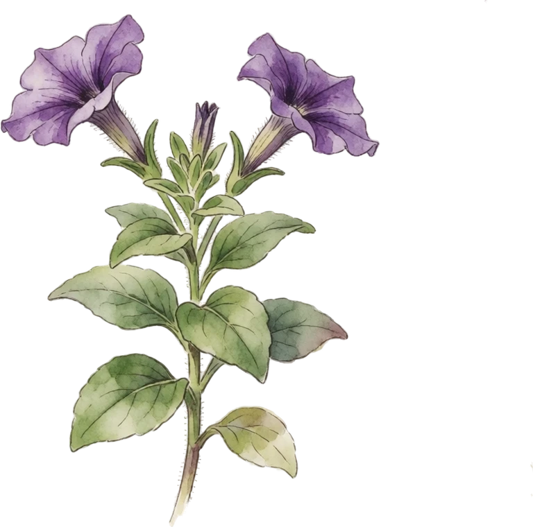 Botanical illustration of Petunia