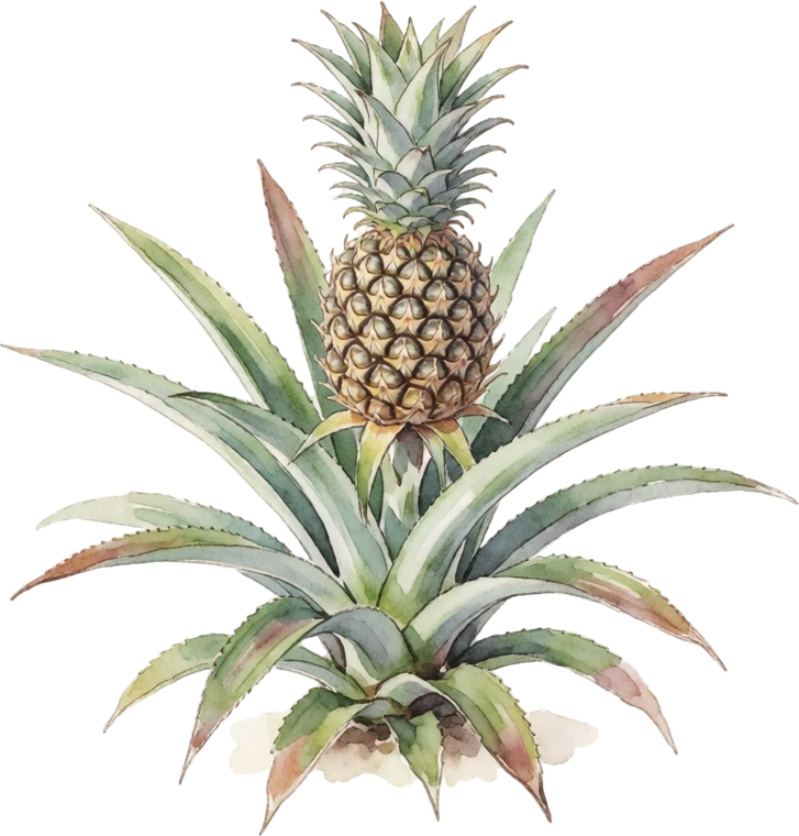 Botanical illustration of Pineapple