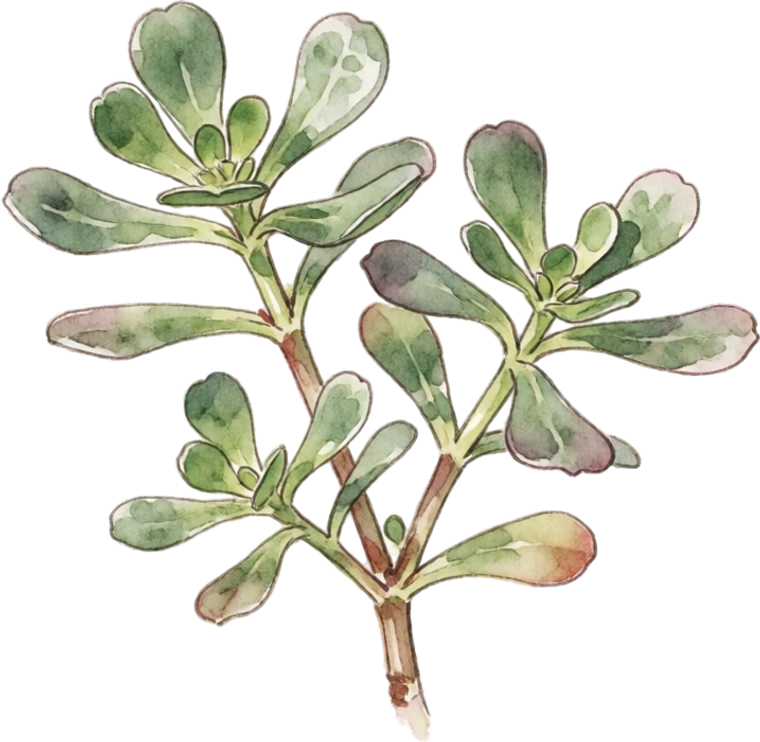 Botanical illustration of Purslane