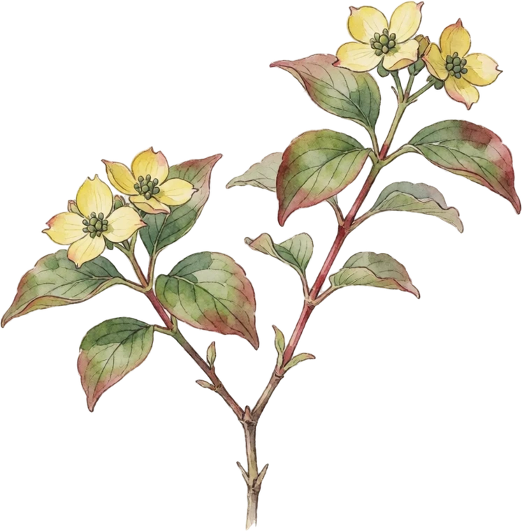 Botanical illustration of Redtwig Dogwood