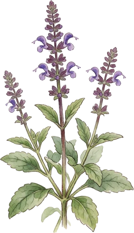 Botanical illustration of Perennial Salvia