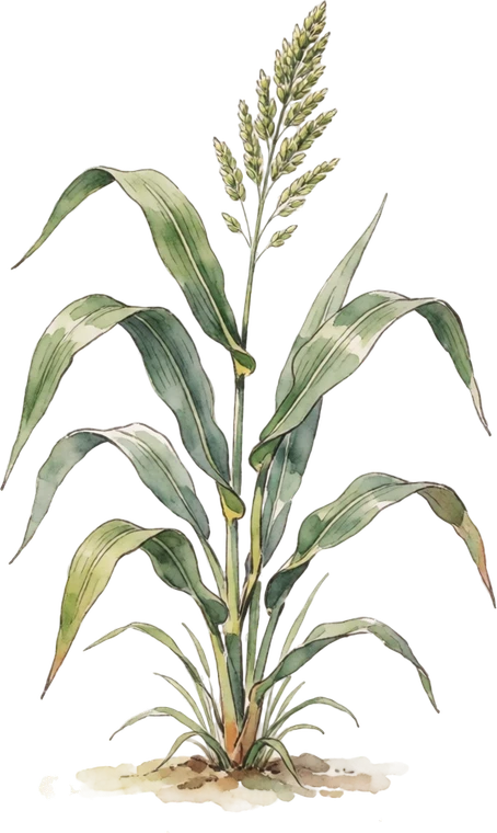 Botanical illustration of Sorghum-Sudangrass