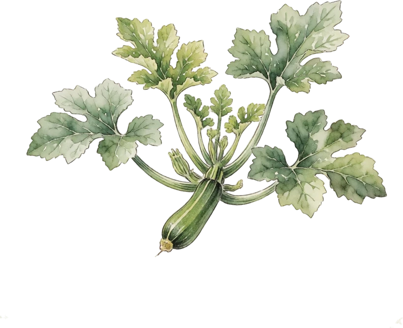 Botanical illustration of Squash