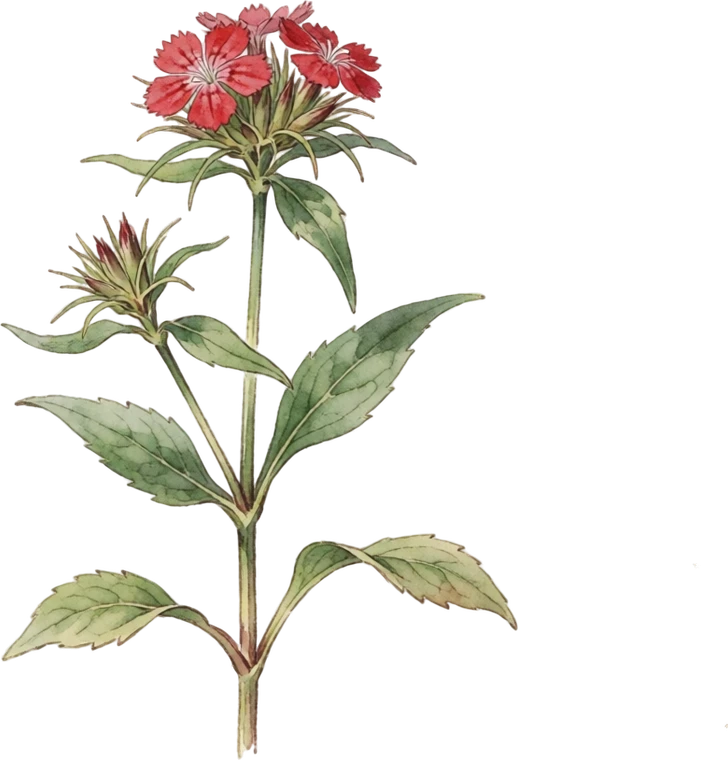 Botanical illustration of Sweet William