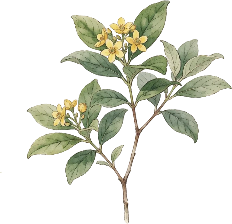Botanical illustration of Sweetshrub (Carolina Allspice)