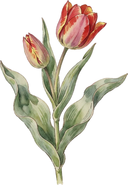 Botanical illustration of Tulip