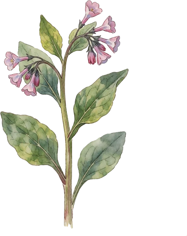 Botanical illustration of Virginia Bluebells