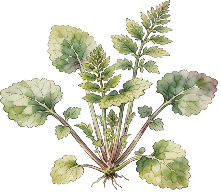 Botanical illustration of Wasabi