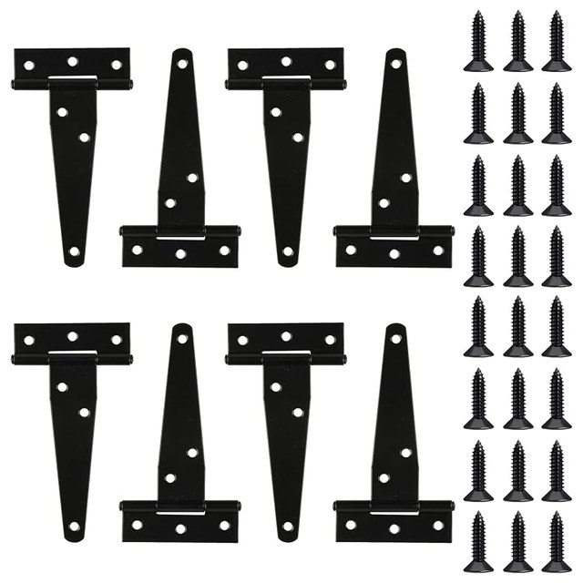 T-Strap Hinges, 8-Pack