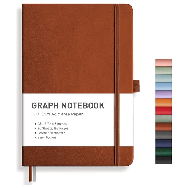 A5 Grid Notebook, 192 Pages