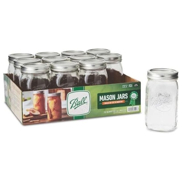 Wide-Mouth Quart Jars, 12