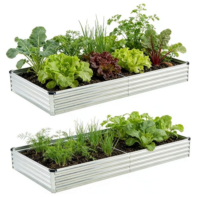 Galvanized Raised Bed, 8x4 (2-Pack)