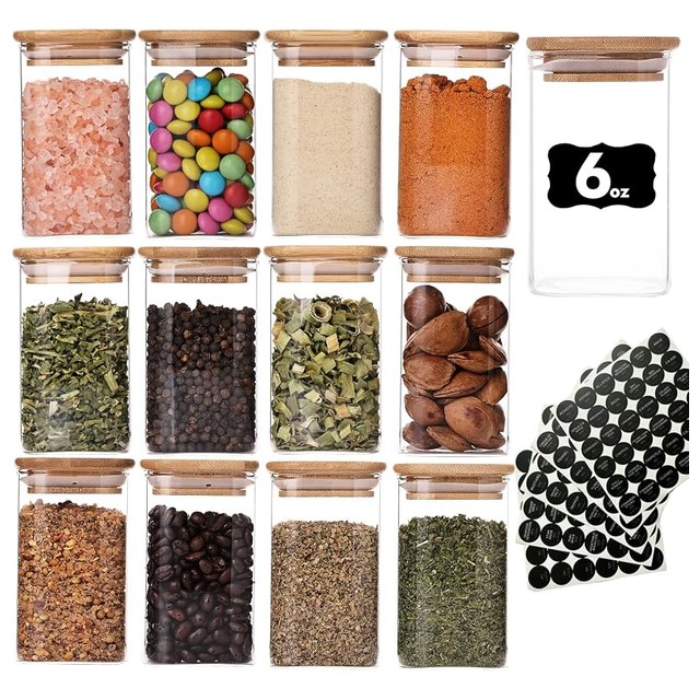 Glass Spice Jars, 12