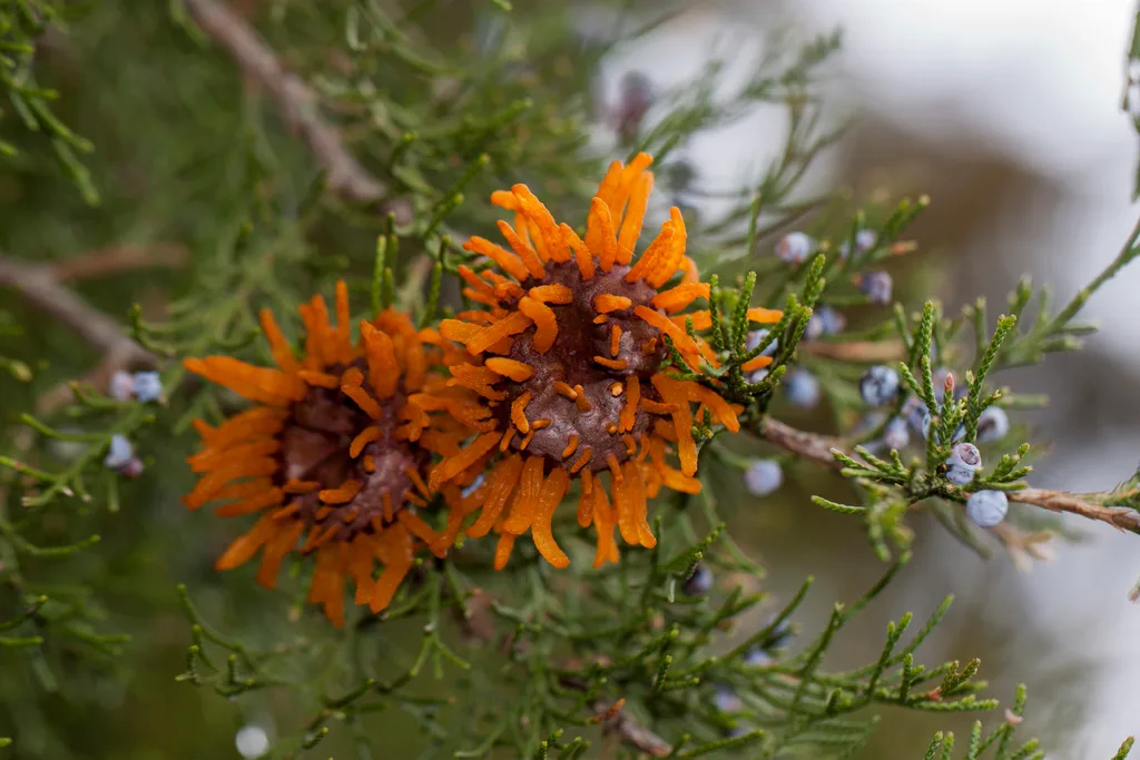 Photograph of cedar apple rust